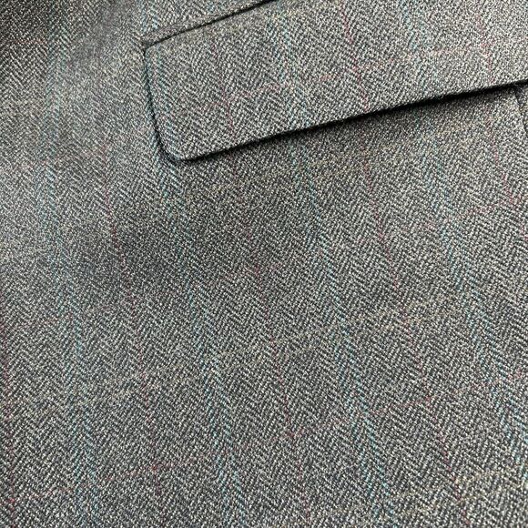 Vintage Ralph Lauren Blazer 100% Lambswool Mens Size 42R Gray Plaid Sports Coat - Picture 4 of 11